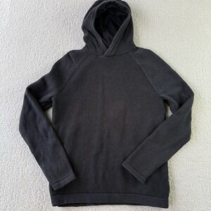 Aether Sierra Hooded Sweater Mens S Charcoal Textured Cotton Gorpcore $325